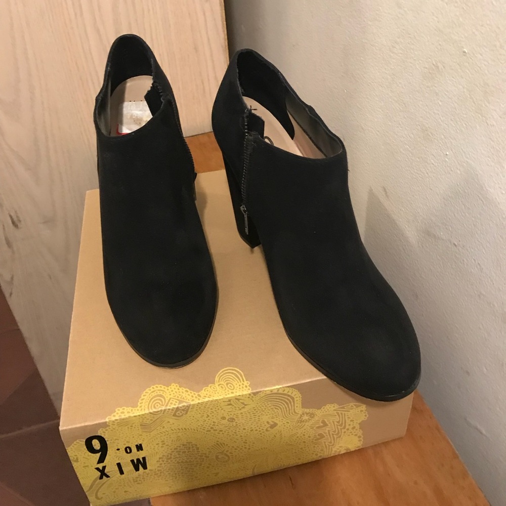 Black suede ankle booties